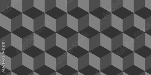 Abstract square dark black cubic square shape backdrop texture. cube geometric wall and floor. vector diamond hexagon triangle wallpaper background.