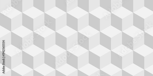 Abstract square gradient white and gray isometric diamond cubic square shape structure texture. cube geometric wall and floor. vector diamond hexagon triangle wallpaper background.
