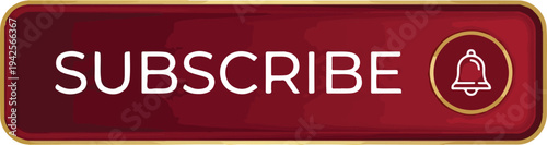 Futuristic Neon Red Subscribe Button with Glowing Bell Icon