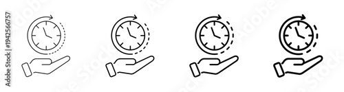 Discipline and Productivity Control Line Art Icon Vector Illustration Editable