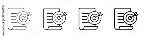 Goal Oriented and Success Achievement Line Art Icon Vector Illustration Editable