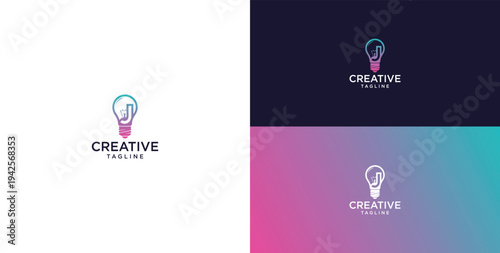 smart bulb logo icon. bulb logo technology. initial logo design J