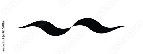 A minimalist black waveform graphic on a clean white background