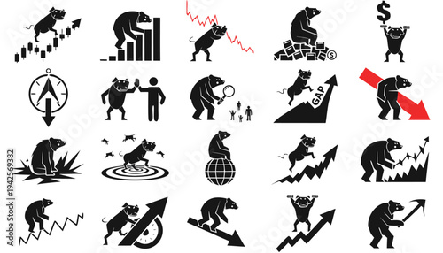 Simple vector silhouette collection of people in sports and daily activities
