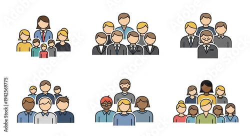 Diverse Groups of People - Teamwork and Collaboration Illustration.