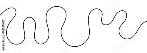 Fluid black line drawn in a continuous, calligraphic ribbon style.