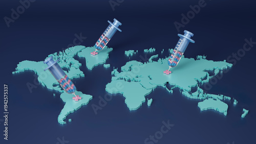 World Immunization Week is an annual global event celebrated every last week of April. Vaccination for all awareness banner to stay healthy and protecting people. Health care concept. 3d rendering