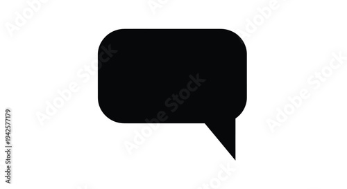 Simple black speech bubble icon isolated on a white background