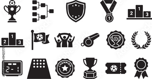 Soccer World Cup 2026 Tournament Icon Set For Football Championship