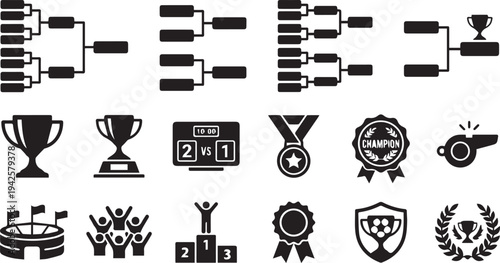 FOOTBALL TOURNAMENT AND CHAMPIONSHIP ICON SET FOR 2026 WORLD CUP