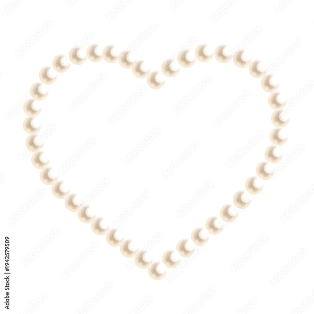 Obraz premium Heart Pearl frame, transparent, isolated