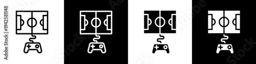 Football game black and white icon design concept