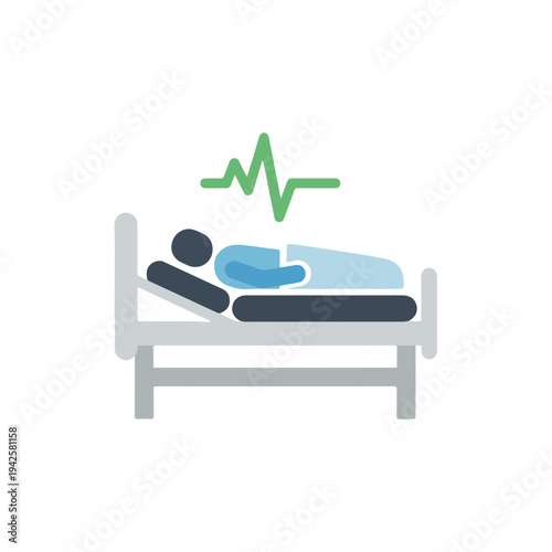 Patient recovering in hospital bed with stable vital signs