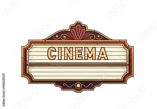 Classic Cinema Marquee Sign with Marquee Lights