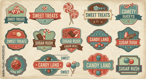 Vintage Sweet Treats and Candy Labels Collection.