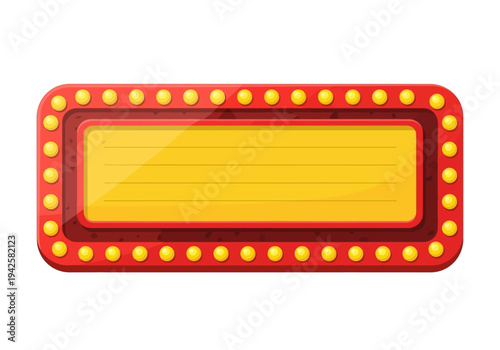 Retro Marquee Sign with Empty Space for Text and Bulb Border