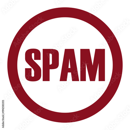 Comprehensive spam notification. Professional alert Vector. Extraordinary circle symbol. Traditional warning element.
