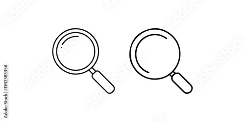 Magnifying glass icon vector line drawing zoom and search symbol find and explore sign discovery and investigation concept