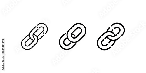 Connected chain links icon symbolizing connection, networking, and secure relationship isolated on white background