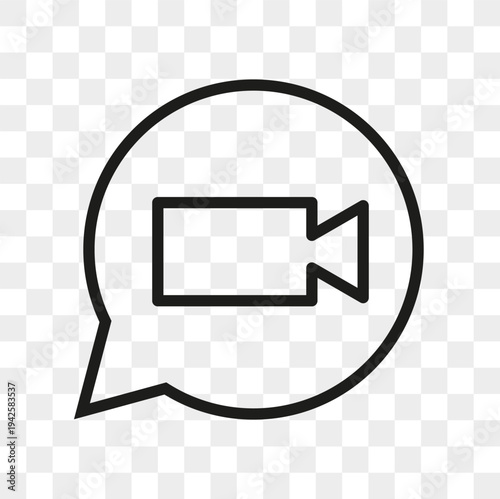 Professional cinematic notification. Modern video communication. Expressive record Vector. Interactive movie conversation.