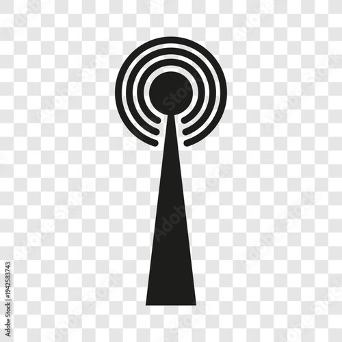 Professional antenna icon. Signal tower symbol. Wireless communication Vector. Professional transparent background.