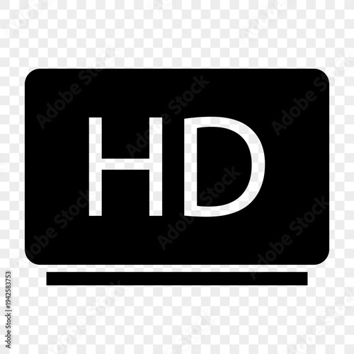 Modern high definition icon. Digital display quality. Multimedia video Vector. Professional software interface element