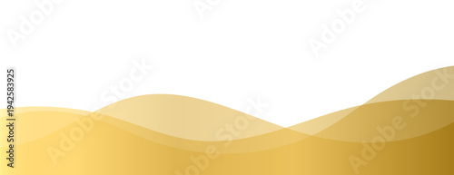 Elegant golden waves. Modern and luxurious vector footer shape with transparence layers