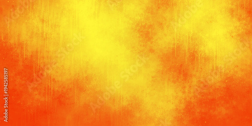Abstract orange watercolor fire background with a grunge paint texture featuring red flames and yellow smoke on a vintage canvas backdrop