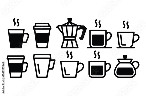 Various coffee brewing containers.
