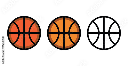 Basketball icons display three different.