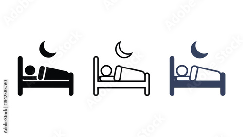 Sleeping icons show nighttime rest.