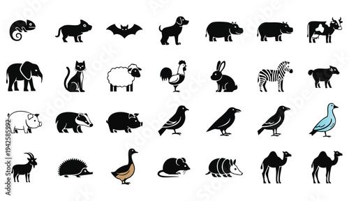 Animals logos collection. Animal logo set. Isolated on White background
