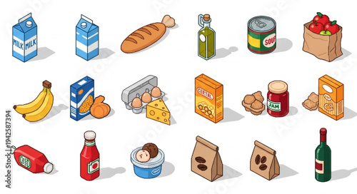 Assorted Grocery Items and Food Products.