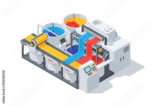 Industrial production of colorful liquids for manufacturing processes
