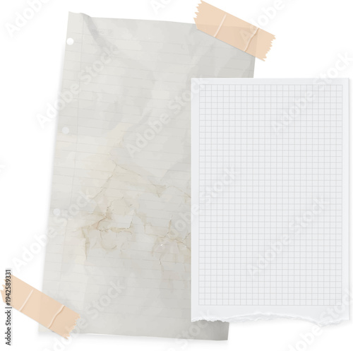 Taped Notebook Sheets