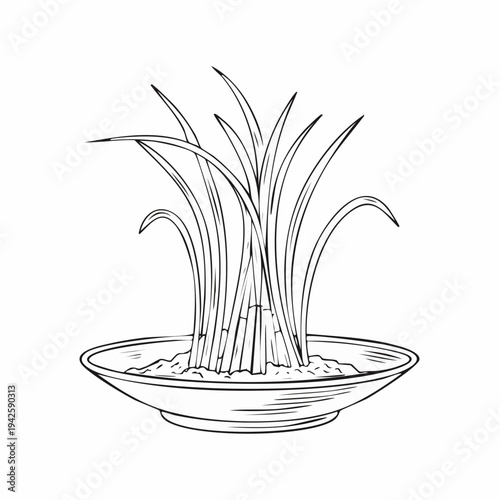 Vector illustration of a vase with flowers and leaves in a simple decorative design