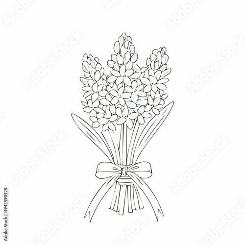Black and white vector illustration of a floral crown of thorns with leaves and flowers in a vintage decorative style