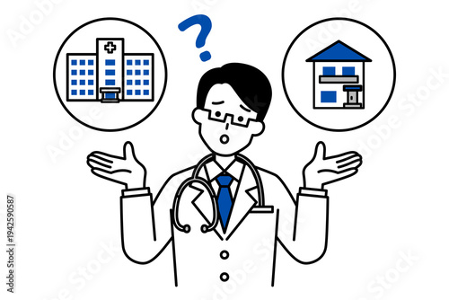 入院と在宅医療迷っている医師の男性