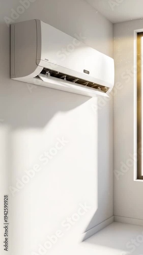 Modern Air Conditioning Unit: Efficient Cooling Solution for Indoor Comfort with Sleek Design Enhancing Home Aesthetics in Natural Light Environment