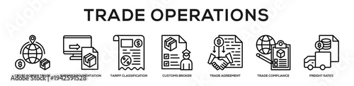 Trade Operations web banner icon illustration concept