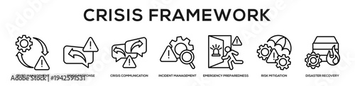 Crisis Framework web banner icon illustration concept