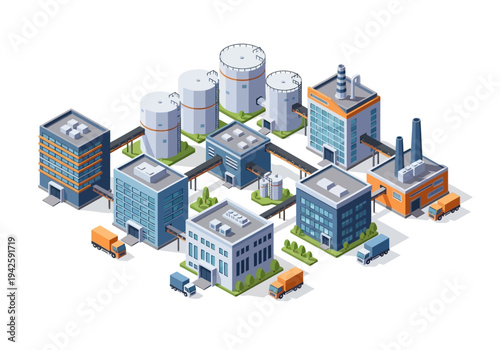 Industrial supply chain and logistics network of factories and warehouses