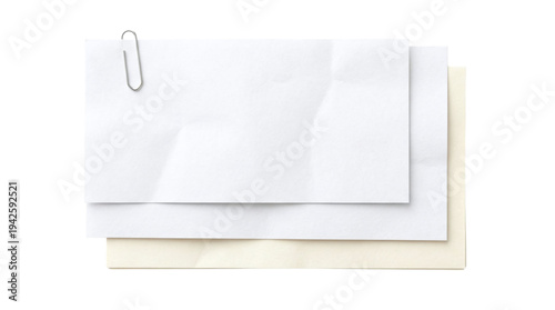 Εκτύπωση καμβά Stack of clean and crumpled white and cream sheets secured with a silver papercl