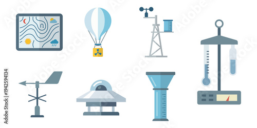 Meteorology Weather Instruments Flat Icons