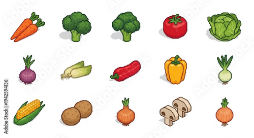 Assorted Vegetables and Fruits Display.