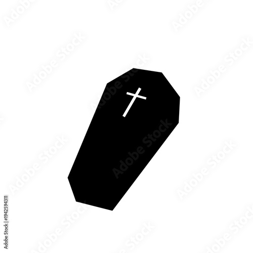 Coffin with cross illustration 
