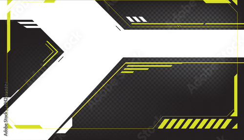 Modern black and yellow geometric frame template design