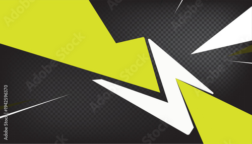 Vibrant yellow and white lightning bolts on dark background