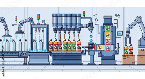 Beverage Manufacturing Production Line Machinery.