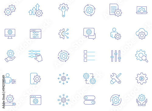 Settings line vector Icon set. Pixel perfect. Editable stroke. stock illustration. Icon Symbol, Service, Controls, Customized stock illustration
Icon Symbol, Gear - Mechanism, Technology, Order, Equip
